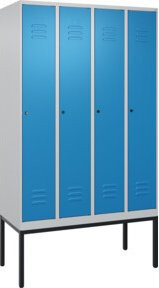 C+P Spind Classic PLUS Garderobenschrank mit 4 Abteilen, Gestell aus Stahl, Höhe: 212 cm, Breite: 120 cm, Tiefe: 50 cm, mit Zylinderschloss, 4 Garderobenhaken und mittiger Trennwand - Bild 1