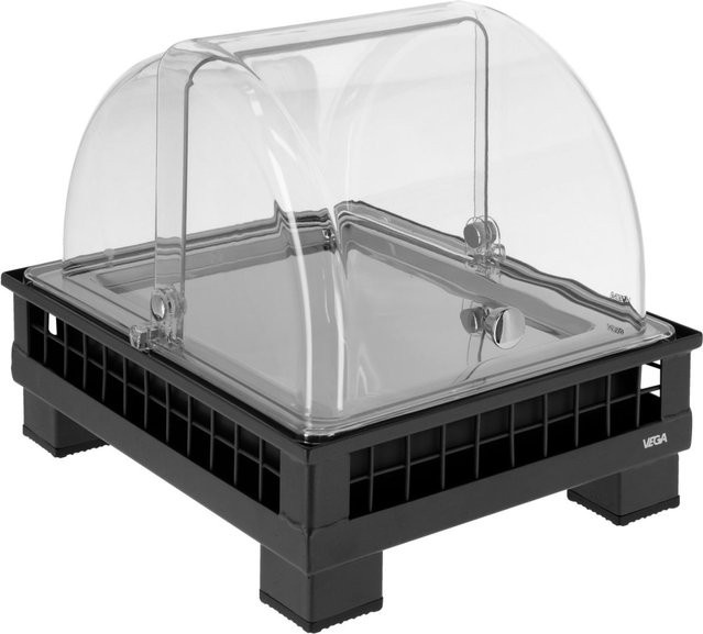 VEGA Buffetvitrine Portland GN 1/2 aus Edelstahl in Anthrazit und Transparent, B/T/H: 35,2 x 29,0 x 29,9 cm - Bild 1