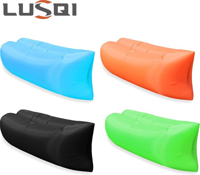 LUSQI Ultraleichtes Reiseset Campingbett und aufblasbares Sofa in Orange - Bild 1