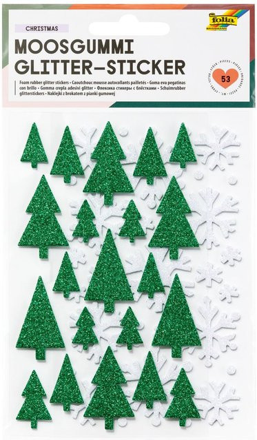 Moosgummi Glitter-Sticker Winter Design - Bild 1