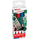 Edding Permanent Marker 3300 mit Keilspitze, 4er Set sortiert (Schwarz, Rot, Blau, Grün) - Bild 2
