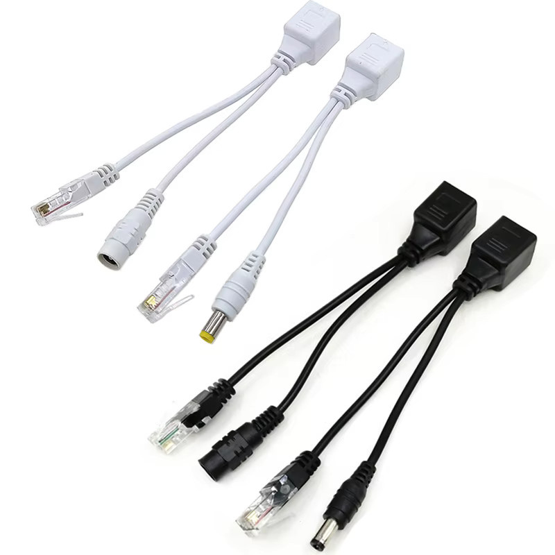 JCD Passive PoE Splitter und Injektor Adapter Set RJ45 Ethernet LAN für IP Kamera, Weiß - Bild 2