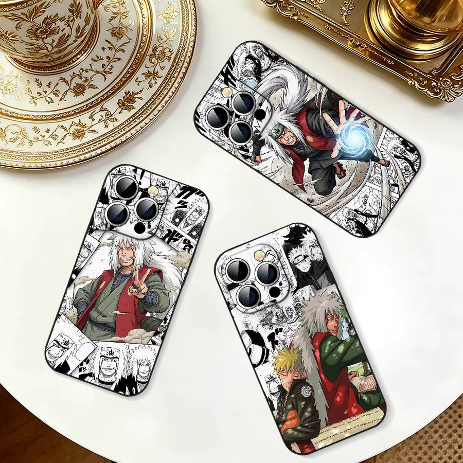 Stoßfeste Handyhülle Naruto Jiraiya in Schwarz für Apple iPhone 11 bis iPhone 17 Modelle - Bild 3