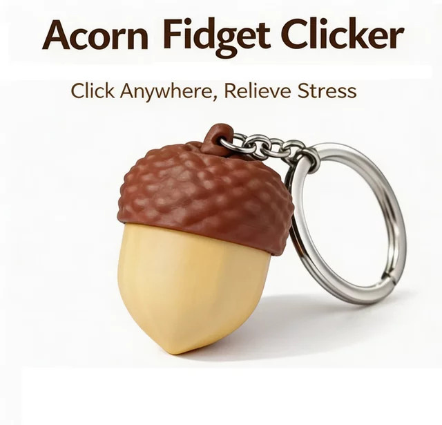 Amagi Acorn Button Clickers Fidget Toy Schlüsselanhänger, Mini 3D-Druck-Spielzeug - Bild 1