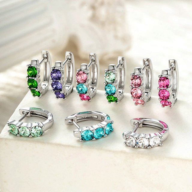 mling Huggie-Creolen, Kupfer, Zirkonia, bunt, Damen und Herren - Bild 1