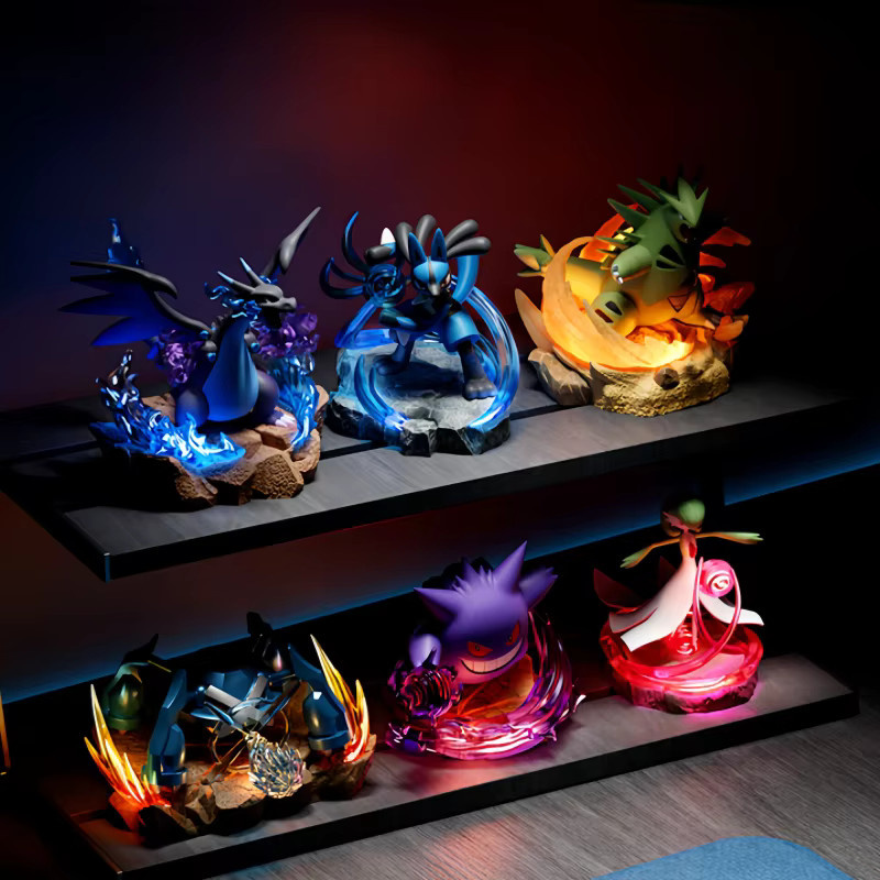 Pokémon Glurak X Gengar Lucario Actionfigur, mit Leuchteffekt - Bild 2
