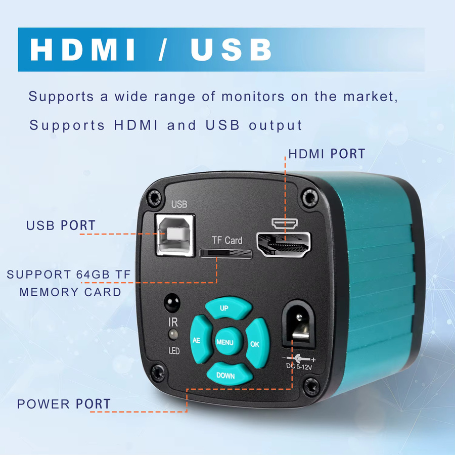 YIZHAN 4K USB 48MP Digitalmikroskop mit 150X Vergrößerung und HDMI Anschluss inklusive Messsoftware für Labortests und Telefonreparatur - Bild 2