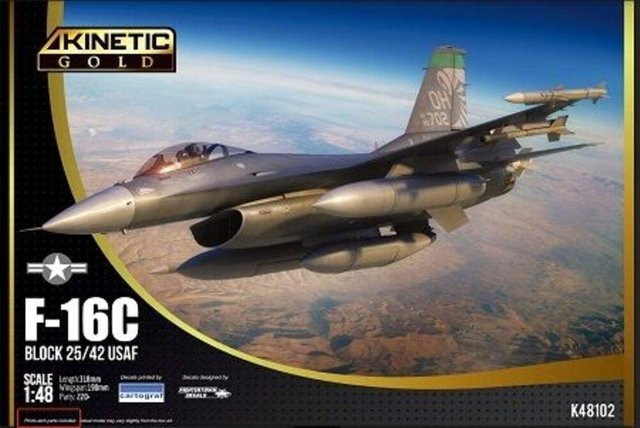 Kinetic Model Kits F-16C BLK 25 USAF, Modellbausatz, 1:48, Grau - Bild 1