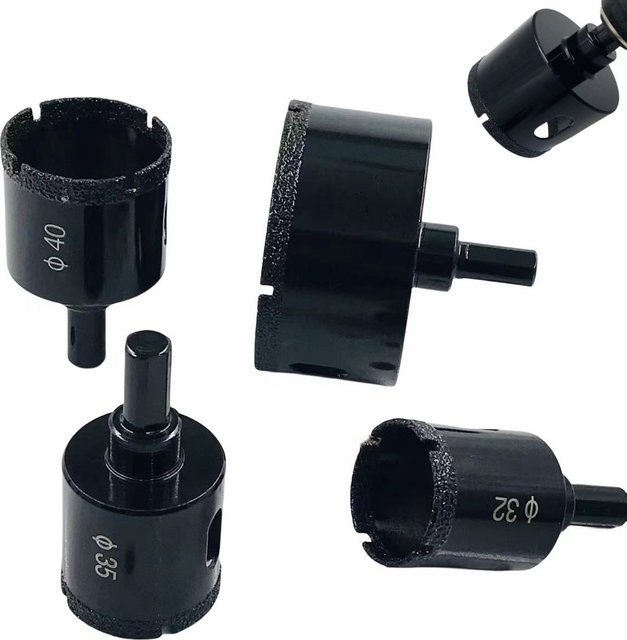 RSMXYO Diamant Lochsäge Set für Glas, Fliesen und Marmor, 6-60mm, Schwarz - Bild 1