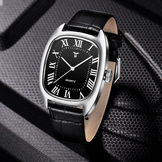 TYBERLEY Armbanduhr, Quarz, Edelstahl, Lederarmband, 36 mm, Herren - Bild 1