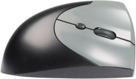 BakkerElkhuizen Vertikalmaus HandShake 3-Mode ergonomische Maus für Rechtshänder mit 7 Tasten und Scrollrad, 1000-6400 dpi, USB/Bluetooth/Kabel, grau-schwarz - Bild 1