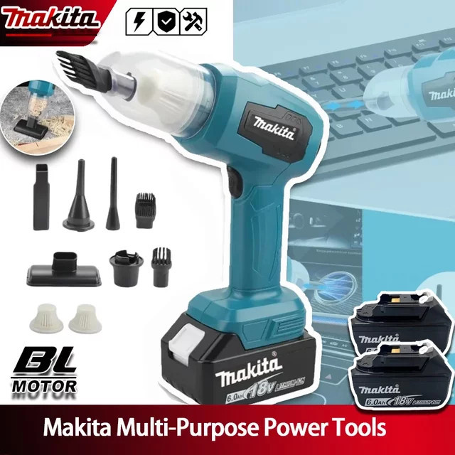 Makita Akku-Handstaubsauger 18V Multifunktionaler Mini-Auto-Reiniger Blau - Bild 1