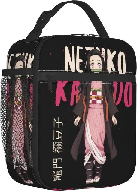 Kitsune No Yaiba Thermoisolierte Lunchtasche für Damen mit Demon Slayer Manga Motiv, lavendel, B/T/H: 26 x 21 x 11 cm - Bild 1
