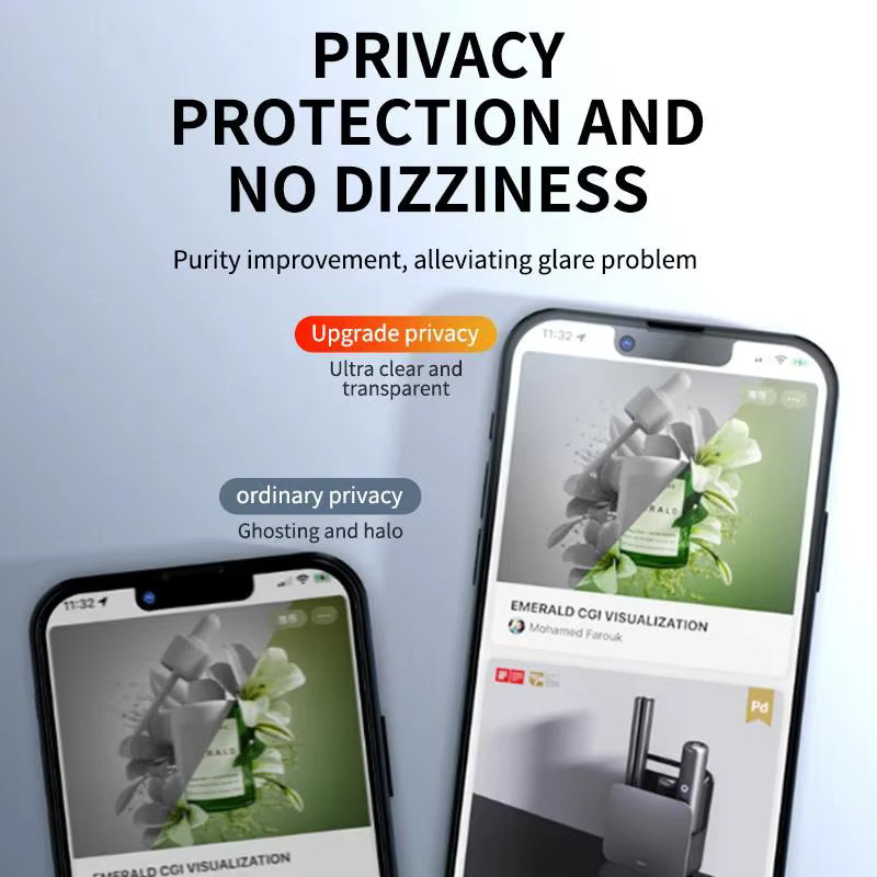 Hekiy 5er-Pack Anti-Spy Displayschutz aus gehärtetem Glas für iPhone 17 16 15 14 13 12 Pro Max Plus, transparent - Bild 2
