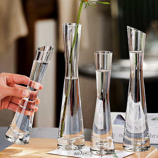 Transparente Glas Blumenvase für Hydroponik und Dekoration, runde Tischvase für Wohnkultur und Hochzeiten - Bild 1