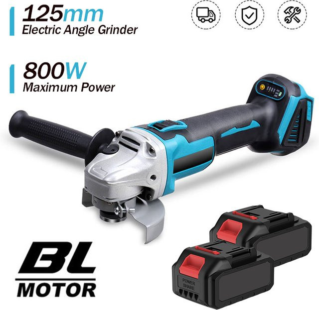 Makita Bürstenloser Elektrischer Winkelschleifer mit 3/4 Geschwindigkeiten für 18V Akku, Blau - Bild 1