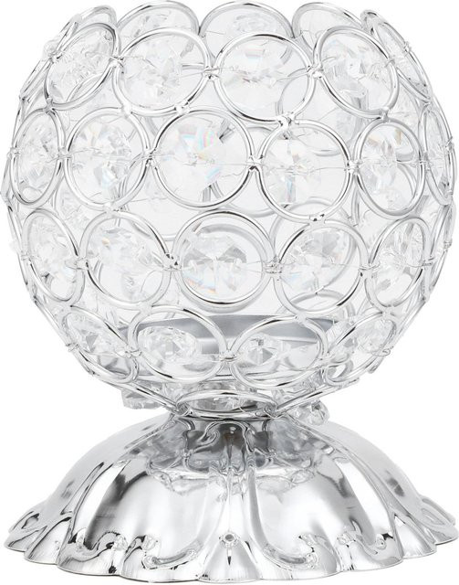 Kristall Kerzenhalter von OutsideWorld aus galvanisiertem Schmiedeeisen und Glas in Weiß und Silber für Tealight-Kerzen - Bild 1