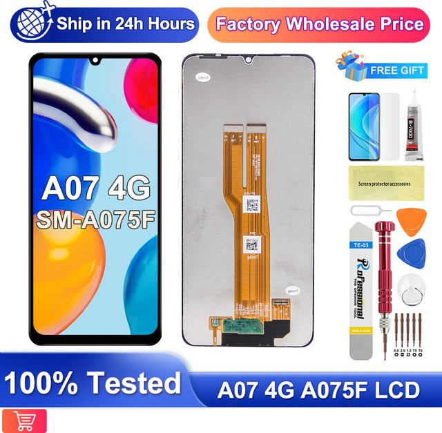 Samsung Galaxy A07 4G LCD Display Bildschirm mit Touch Digitizer Montage Ersatz in Schwarz für SM-A075 A075B A075F A075M - Bild 1