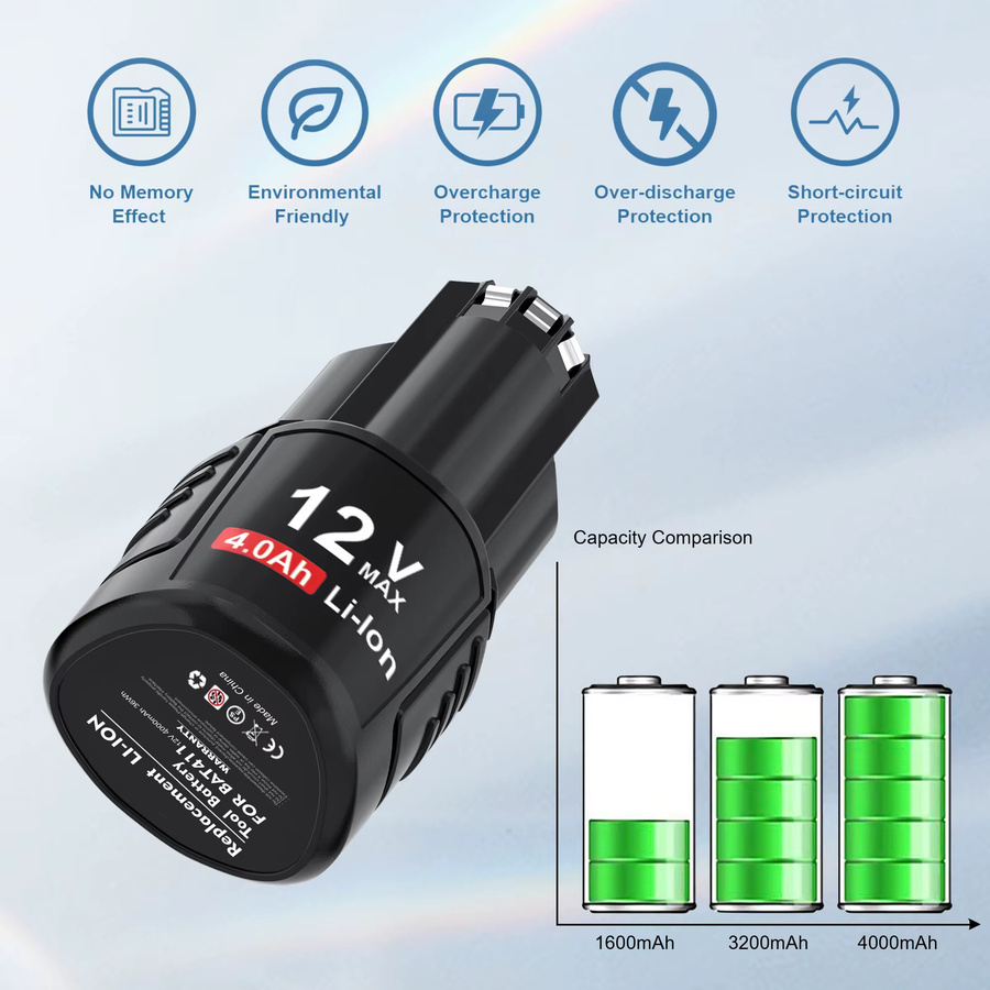 Bosch Li-Ion Akku BAT411 für 12V Power Werkzeuge, 4,0 Ah, Schwarz - Bild 4