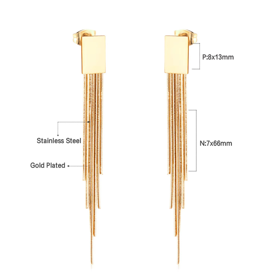 LUXUSTEEL Ohrhänger Edelstahl, Gold, Damen - Bild 1