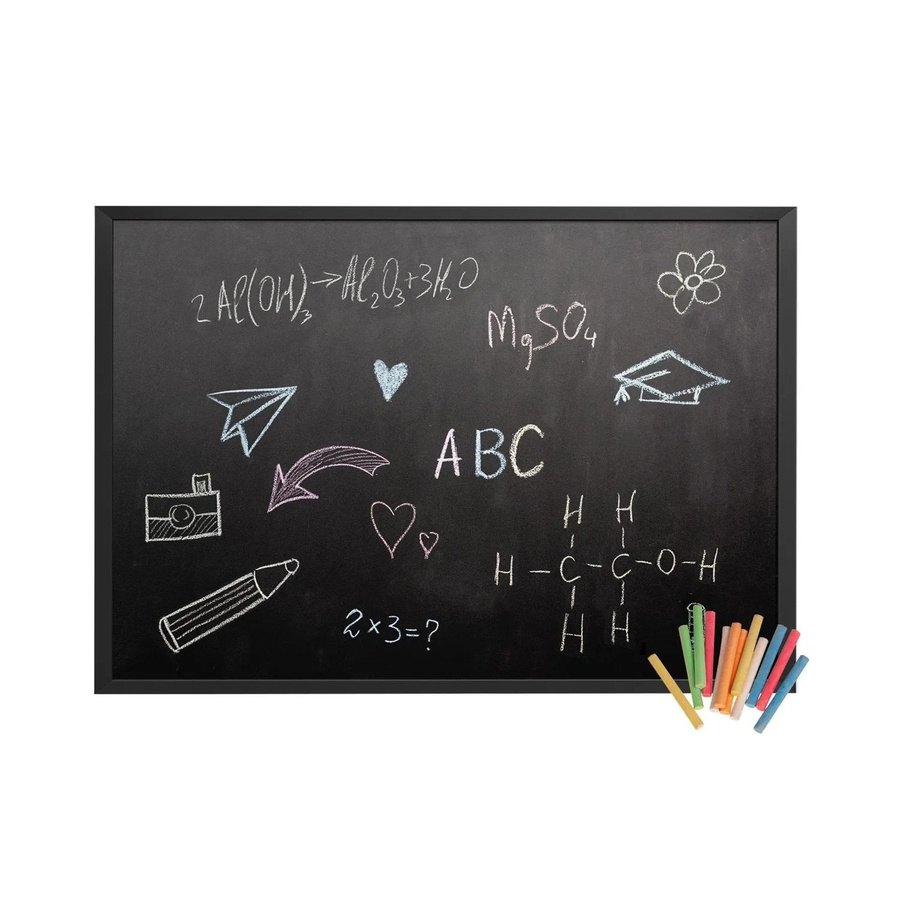 Tulup Kreidetafel zum Aufhängen mit schwarzem Holzrahmen, Breite: 120 cm, Höhe: 90 cm - Bild 2