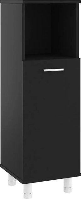 vidaXL Badezimmerschrank Schwarz aus Holzwerkstoff mit Regalböden und Schwenktüren, B/T/H: 30 x 30 x 95 cm - Bild 1