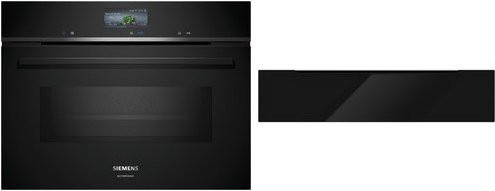 Siemens 4in1 Herdset mit Mikrowelle in Schwarz bestehend aus CM776GMB1F und BD711C1B0 mit Pyrolyse und Smart Home Integration - Bild 1