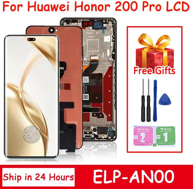 Huawei Honor 200 Pro Ersatzdisplay mit 6,78 Zoll AMOLED Touchscreen und Fingerabdrucksensor in Schwarz - Bild 1