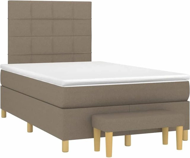 vidaXL Boxspringbett mit Matratze Hybrid-Design in Beige, B/T/H: 120 x 190 x 128 cm - Bild 1