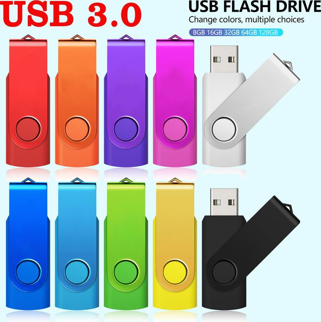 JASTER USB 3.0 Flash-Laufwerk Mini-USB-Stick aus Kunststoff in Weiß mit 128 GB Speicherplatz - Bild 1