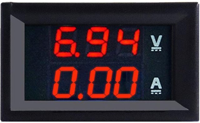 Ballerinate Digitales Voltmeter Amperemeter DC 0-100V 10A mit roter und blauer LED - Bild 1