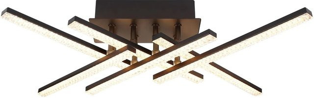 NETTLIFE LED Deckenleuchte aus Metall in Schwarz, dimmbar mit Fernbedienung, Durchmesser: 50 cm - Bild 1