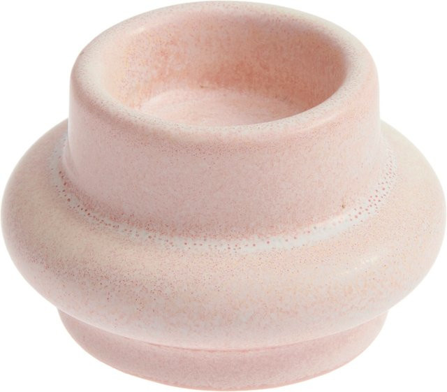 Rico Design Kerzenhalter aus Porzellan in Rosa, rund - Bild 1