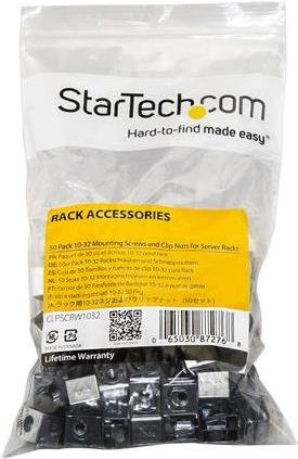 StarTech.com Server Rack Schrauben und Clip-Muttern 10-32 in Silber - Bild 1