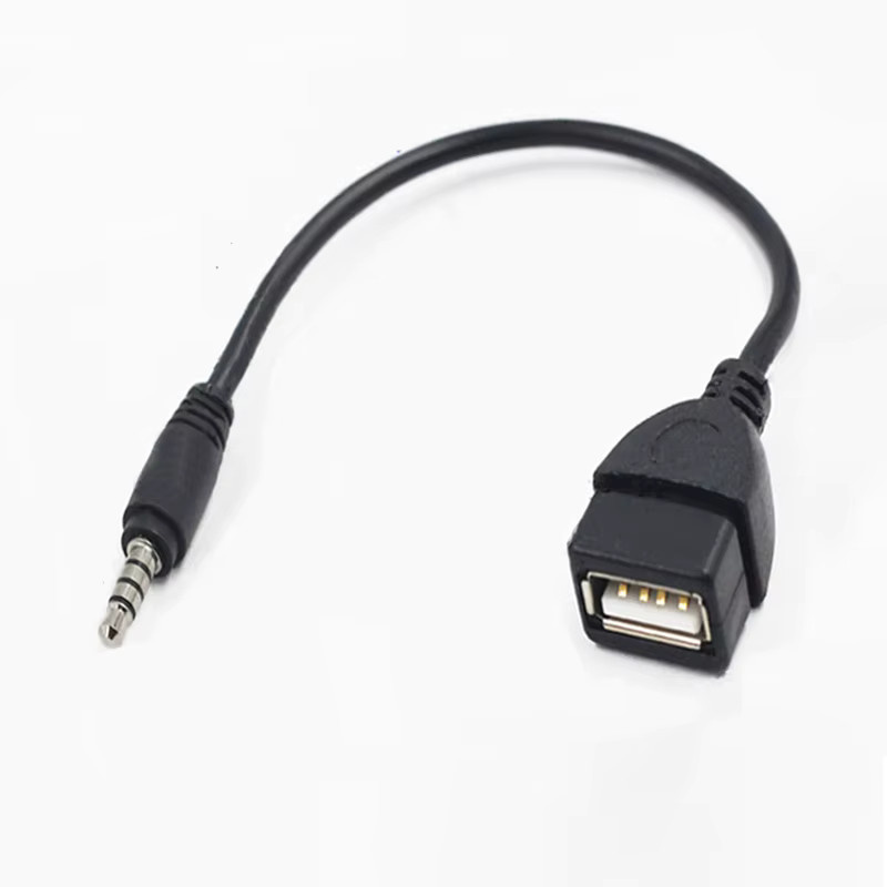 YuXi Auto MP3 Player Konverter mit 3,5 mm Klinkenstecker auf USB 2.0 Buchse, Schwarz - Bild 2