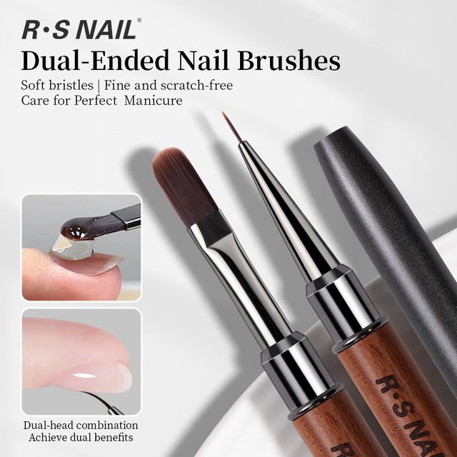 RSNAIL Doppelseitiger Nageldesign-Pinsel, Silikon-Schnitzstift - Bild 1