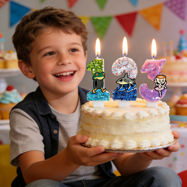 Potdemiel Geburtstagstortenkerzen Tralalero Tralala in Multicolour zur Tortendekoration für Geburtstage und Babypartys - Bild 1