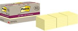 Post-it Super Sticky Recycling Notes Haftnotizen Gelb B: 7,6 cm, T: 7,6 cm, PEFC-Papier - Bild 1