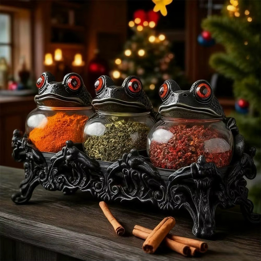 KITPIPI 3-teiliges Gewürzglas-Set aus Glas, transparente Apothekergläser mit schwarzem Schraubverschluss für Salz und Pfeffer - Bild 2