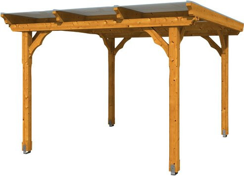 Skan Holz Pavillon Marseille Flachdach aus Holz in Eiche hell mit Polycarbonat-Dach B/H/T: 327 x 236 x 350 cm - Bild 3