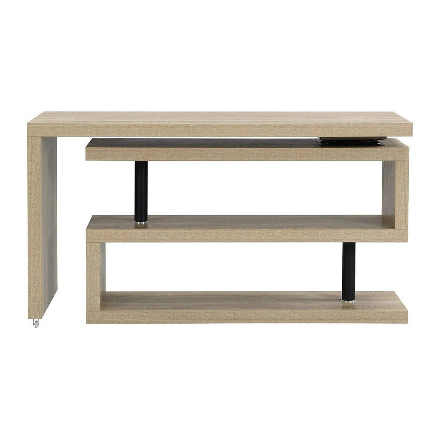 Vente-unique Schreibtisch Nicephore aus MDF in Natur und Beige, erweiterbar mit drehbarer Platte, Breite: 140 cm - Bild 2