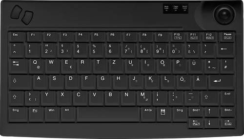 Active Key AK-440 USB Tastatur mit integriertem Trackball, QWERTY US-Englisch, Schwarz - Bild 1