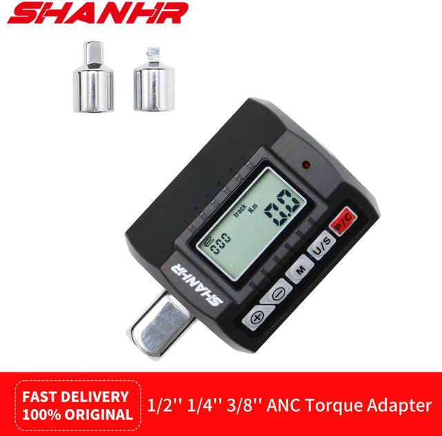 SHANHR Digitaler Drehmomentschlüssel-Adapter in Schwarz mit 1/2 Zoll, 3/8 Zoll und 1/4 Zoll Anschlüssen - Bild 1