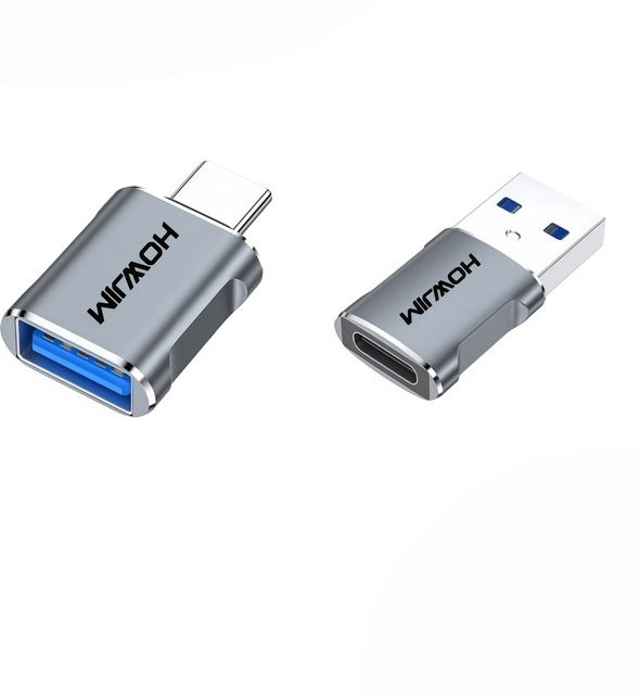 4er-Pack USB-C auf USB 3.2 OTG Adapter in Silber, 10Gbps Datenübertragung und schnelles Laden, Aluminiumgehäuse - Bild 1