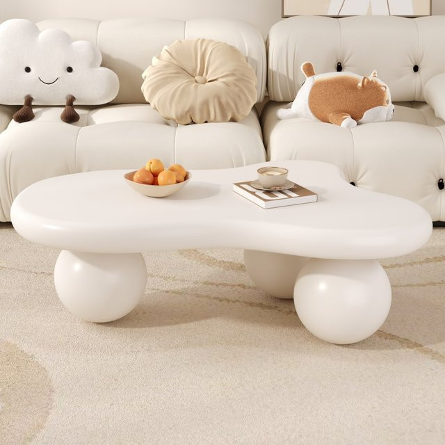 Ye Couchtisch in Wolkenform mit LED-Beleuchtung und 16 Farben, Weiß, modernes Design für Wohnzimmer und Kinderzimmer - Bild 1