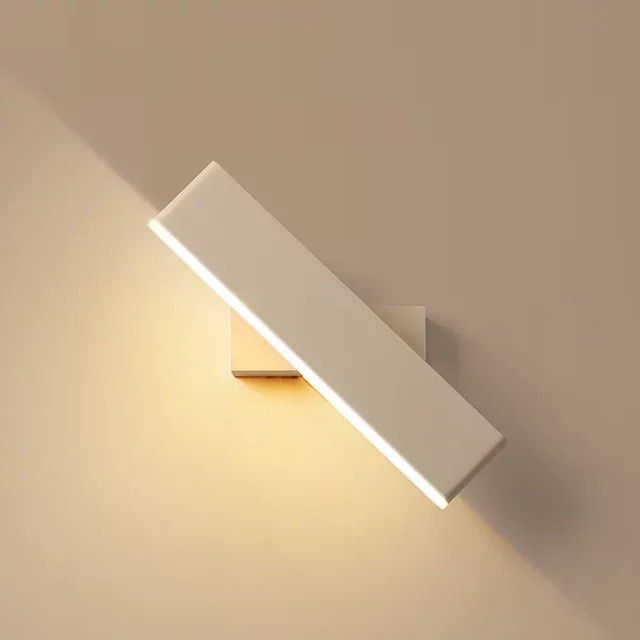Sanoni Moderne LED Wandlampe aus Aluminium in Silber mit warmweißem Licht und verstellbarer Rotation für Wohnzimmer, Esszimmer und Schlafzimmer - Bild 1
