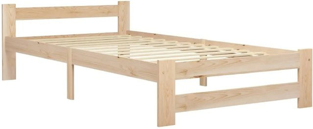 vidaXL Massivholzbett aus Kiefer in Braun und Beige, B/T/H: 90 x 200 cm - Bild 1