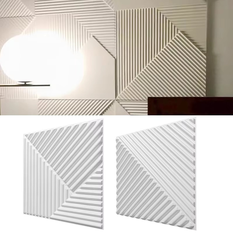 12 Stück 3D-Kunstwandpaneele von butchic in Weiß Matt, Wanddekoration für Zimmer, Badezimmer, Decke oder Büro, B/B: 30 x 30 cm - Bild 2