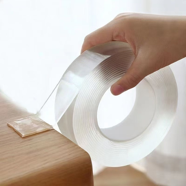 Transparentes doppelseitiges Nano-Klebeband, wasserfest und hitzebeständig, Länge: 1 m - Bild 1