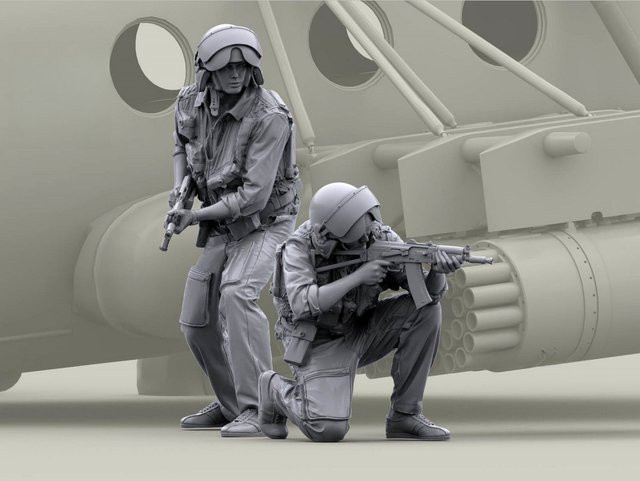 GK Sowjetischer Hubschrauberpilot, Resin-Soldatenmodell, 1:48, Bausatz - Bild 1